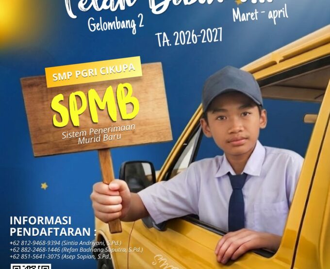 Gelombang 2 SPMB SMP PGRI Cikupa Bogor tahun ajaran 2026/2027 telah di buka